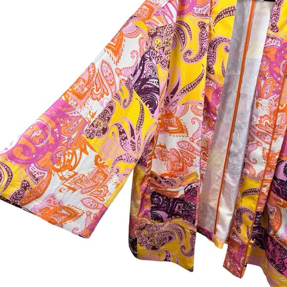 Eloquii New Patchwork Print Kimono Cardigan Robe Size 26/28 Colorful Boho Artsy - Picture 4 of 16